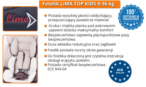 Lima 9-36 kg Top Kids, uchylny Lima 9-36 kg Top Kids, uchylny