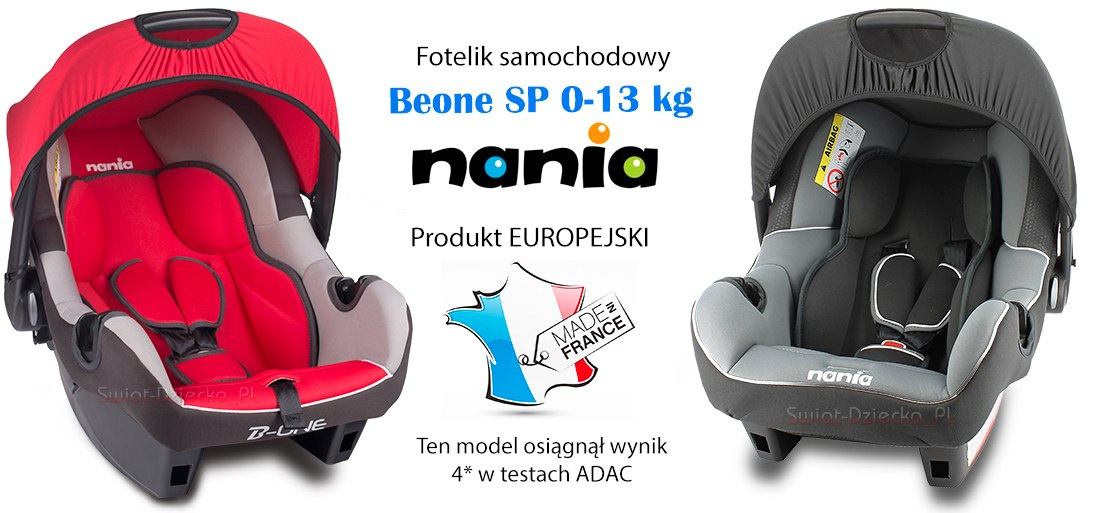 Nosidełko Beone LUXE Nania, Test ADAC**** Nosidełko Beone LUXE Nania, Test ADAC****