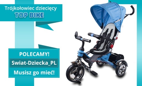 Rowerek trójkołowy, pompowane koła TOP KIDS, obracane siedzenie 360 stopni Rowerek trójkołowy, pompowane koła TOP KIDS, obracane siedzenie 360 stopni