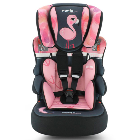 Fotelik samochodowy dla dzieci od 9 do 36 kg Bezpieczny Beline Flamingo 2020