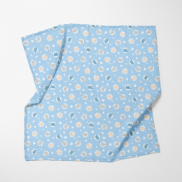 Pielucha tetrowa dla dziecka pieluszka bawełniana rozmiar 70x80 MISIE z serduszkami niebieska