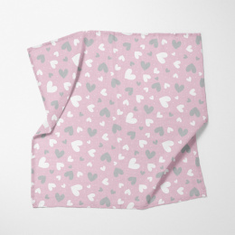 Pielucha tetrowa dla dziecka pieluszka bawełniana rozmiar 70x80 SERDUSZKA różowa
