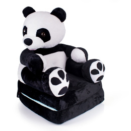 Fotelik pluszowy dla dziecka, rozkładany fotel dziecięcy - Miś pluszowy PANDA