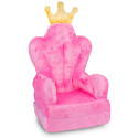 Różowy tron siedzisko pluszowe dla dziecka