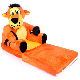 Pluszowy fotelik dziecięcy TYGRYSEK, rozkładany fotel dziecięcy - Miś pluszowy