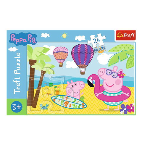 Świnka Peppa na wakacjach, puzzle z motywem bajkowym Świnka Peppa na wakacjach, puzzle z motywem bajkowym