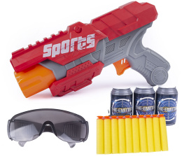 Pistolet na naboje piankowe - Karabin, Kolt dziecięcy, Blaster 2w1, Strzałki, okulary oraz cele w zestawie