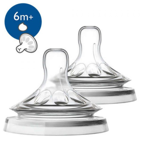 Smoczek silikonowy do butelki Philips AVENT, antykolkowy - seria Natural 2 KASZKA 6m+ / 2szt. Smoczek silikonowy do butelki Philips AVENT, antykolkowy - seria Natural 2 KASZKA 6m+ / 2szt.