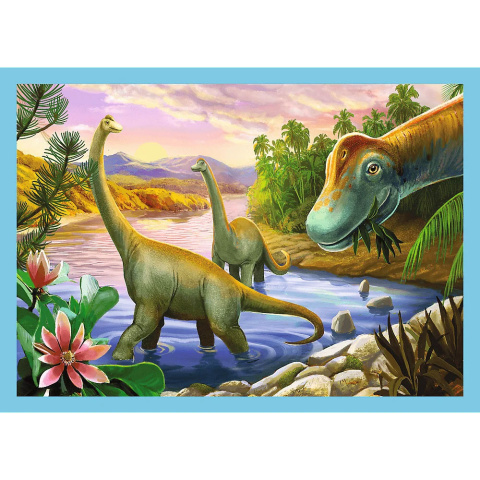 Trefl Puzzle 4w1 | Wyjątkowe dinozaury, puzzle z motywem dinozaurów Trefl Puzzle 4w1 | Wyjątkowe dinozaury, puzzle z motywem dinozaurów