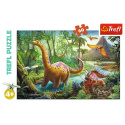 Wędrówka Dinozaurów , puzzle 60 el. z dinozaurami