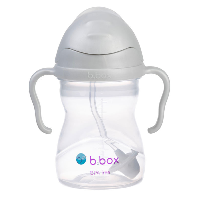 B.Box Innowacyjny Bidon z obciążoną słomką 240 ml dla dzieci, BBOX-  Szary