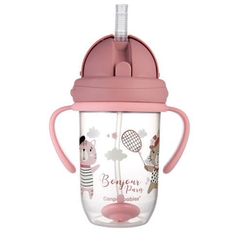 Canpol babies Kubek Niekapek ze składaną rurką silikonową z odważnikiem 270 ml BONJOUR PARIS czerwony Canpol babies Kubek Niekapek ze składaną rurką silikonową z odważnikiem 270 ml BONJOUR PARIS czerwony