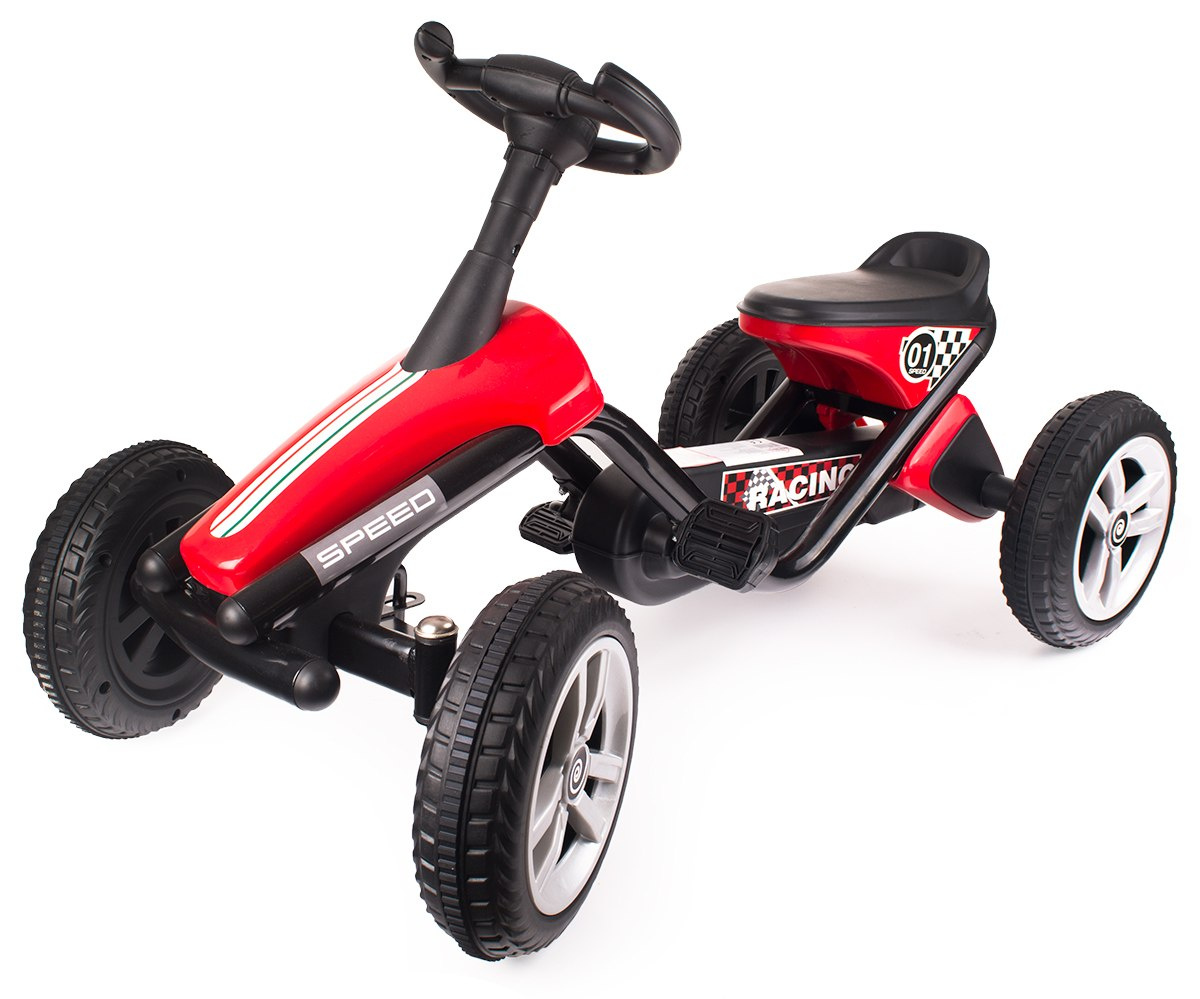 Gokart na pedała dla dzieci, pojazd dziecięcy czerwony Gokart na pedała dla dzieci, pojazd dziecięcy czerwony