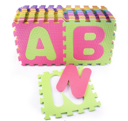 Puzzle piankowe EVA z alfabetem i cyferkami mata na podłogę duży zestaw