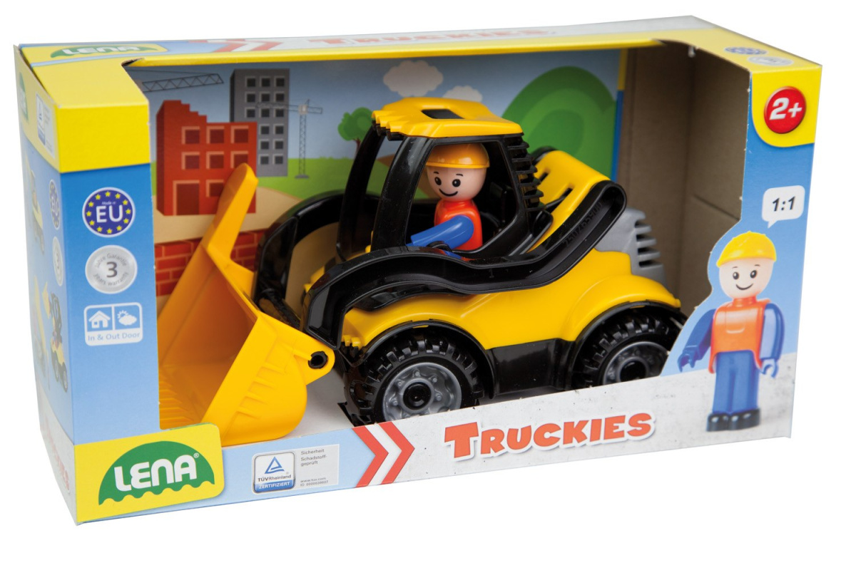 Spychacz LENA z figurką kierowcy 17 cm Spychacz LENA z figurką kierowcy 17 cm