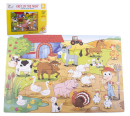 Puzzle dla najmłodszych 3-6 lat Farma zwierzątka domowe, Układanka 20 elementów
