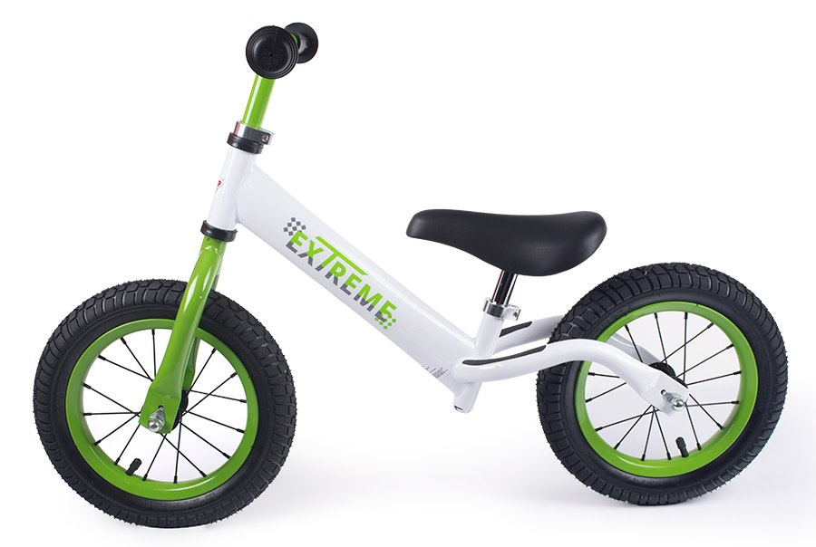 Rowerek biegowy bokiem zielony dla dziecka