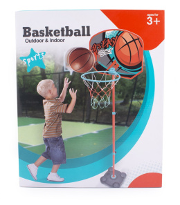 Zestaw do koszykówki tarcza z obręczą i siatką mocowana na stojaku z podstawą + piłka z pompką w zestawie