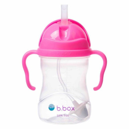 B.Box Innowacyjny Bidon z obciążoną słomką 240 ml dla dzieci, BBOX - różowy granat