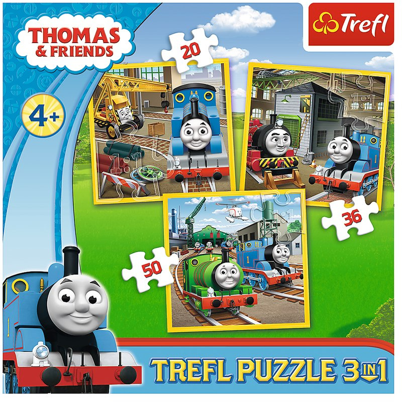 Puzzle, 3 układanki dla dziecka Tomek i przyjaciele Puzzle, 3 układanki dla dziecka Tomek i przyjaciele