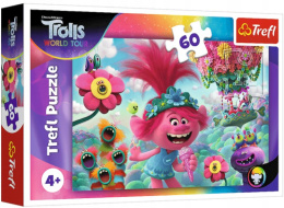 Trefl Puzzle 60 el. | W muzycznym świecie Troli - puzzle dla dzieci z motywem bajkowym