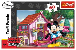 Trefl Puzzle 60 el. | Miki i Minnie w ogrodzie, puzzle z motywem bajki Myszka Minnie