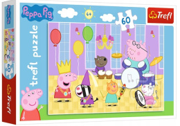 Trefl Puzzle 60 el. | Świnka Peppa na balu - puzzle dla dzieci z motywem bajkowym
