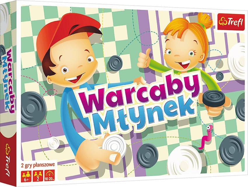 Warcaby młynek ilustrowany gra dla dzieci Warcaby młynek ilustrowany gra dla dzieci