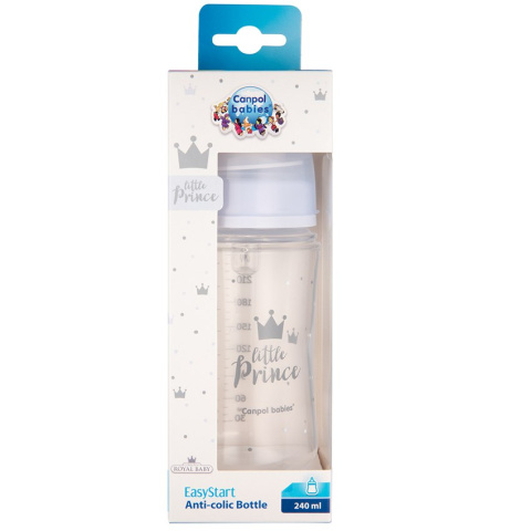 Canpol babies butelka szeroka antykolkowa 240ml PP EasyStart ROYAL BABY niebieska Canpol babies butelka szeroka antykolkowa 240ml PP EasyStart ROYAL BABY niebieska