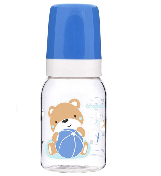 Canpol babies butelka wąska 120ml SWEET FUN niebieska