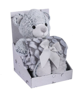 Miękki polarowy kocyk dla dziecka w zestawie z pluszakiem