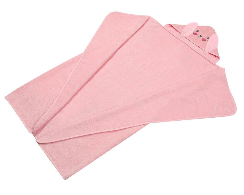 ręcznik z kapturkiem frotte dla dziecka różowe