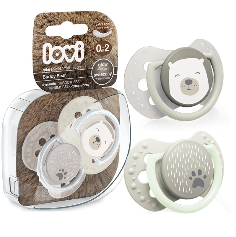 Smoczek dla dziecka LOVI 0-2m Buddy Bear 2 szt. Smoczek dla dziecka LOVI 0-2m Buddy Bear 2 szt.