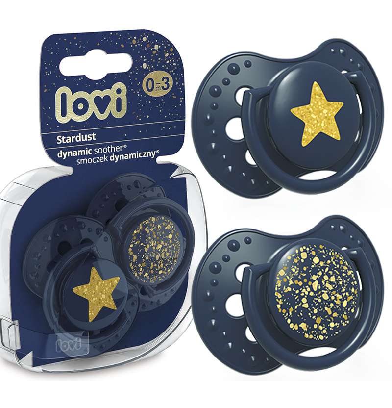 Smoczek uspokajający dla dziecka LOVI 0-3 m Stardust Blue 2 szt. Smoczek uspokajający dla dziecka LOVI 0-3 m Stardust Blue 2 szt.