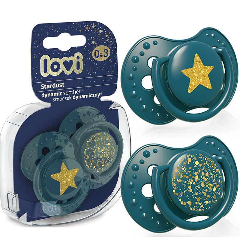 Smoczek uspokajający dla dziecka LOVI 0-3 m Stardust Green 2 szt. Smoczek uspokajający dla dziecka LOVI 0-3 m Stardust Green 2 szt.