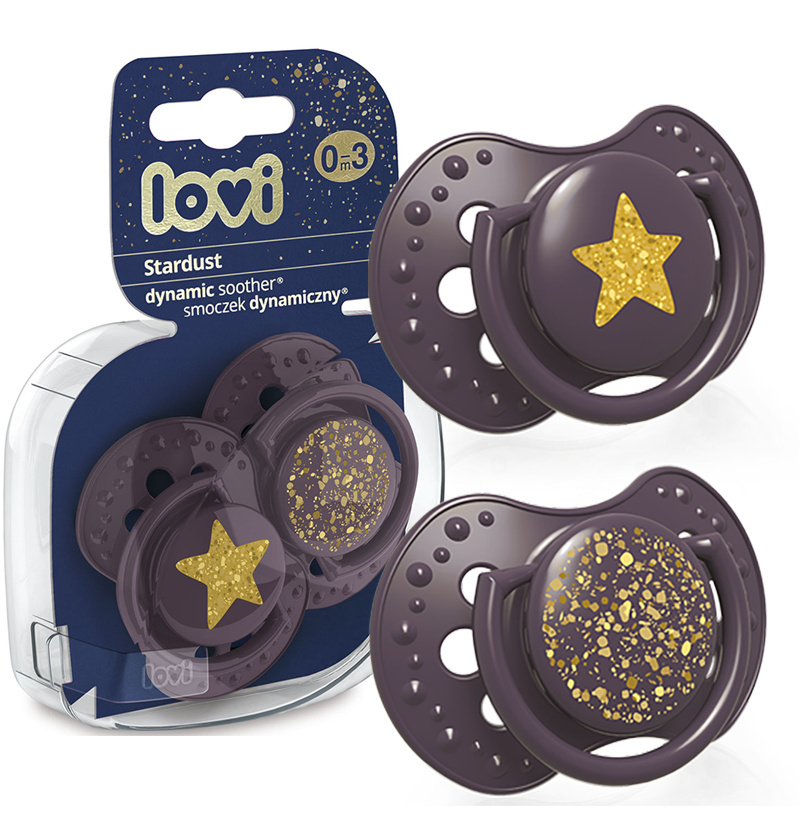 Smoczek uspokajający dla dziecka LOVI 0-3 m Stardust Violet 2 szt. Smoczek uspokajający dla dziecka LOVI 0-3 m Stardust Violet 2 szt.