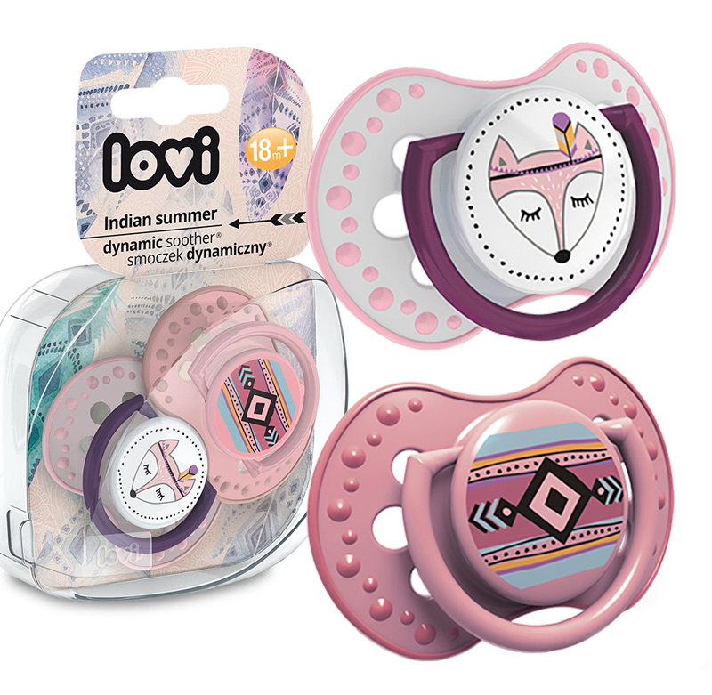 Smoczek uspokajający dla dziecka LOVI 18 m+ Indian Summer Girl 2 szt. Smoczek uspokajający dla dziecka LOVI 18 m+ Indian Summer Girl 2 szt.