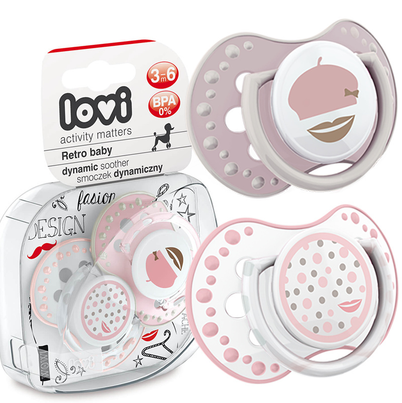 Smoczek uspokajający dla dziecka LOVI 3-6 m Retro Girl 2 szt. Smoczek uspokajający dla dziecka LOVI 3-6 m Retro Girl 2 szt.