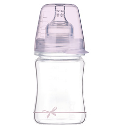 Butelka szklana antykolkowa Lovi 150ml - Butelka dla niemowlaka + smoczek 0m+ Baby Shower Girl