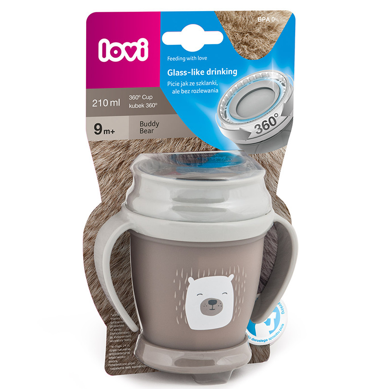 LOVI kubek niekapek 360 mini 210 ml 9+ BUDDY BEAR LOVI kubek niekapek 360 mini 210 ml 9+ BUDDY BEAR