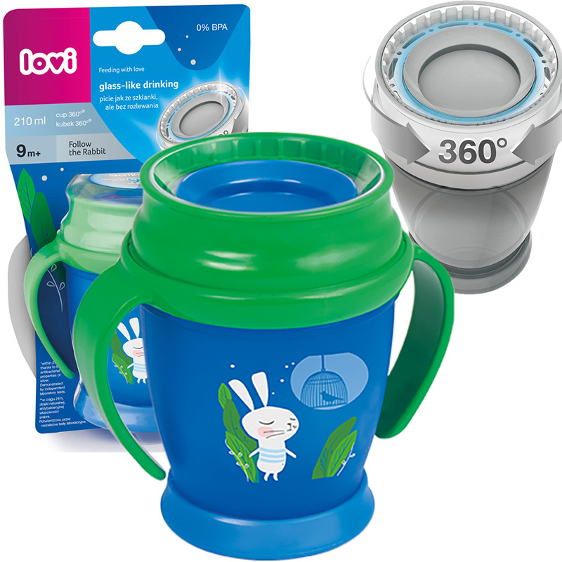 LOVI kubek niekapek 360 mini 210 ml 9+ FOLLOW THE RABBIT LOVI kubek niekapek 360 mini 210 ml 9+ FOLLOW THE RABBIT